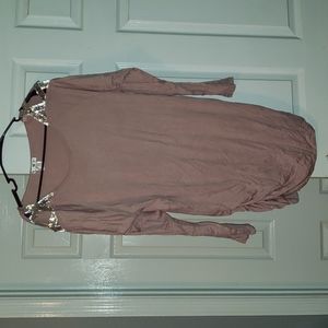 Venus cold shoulder sparkle neck top